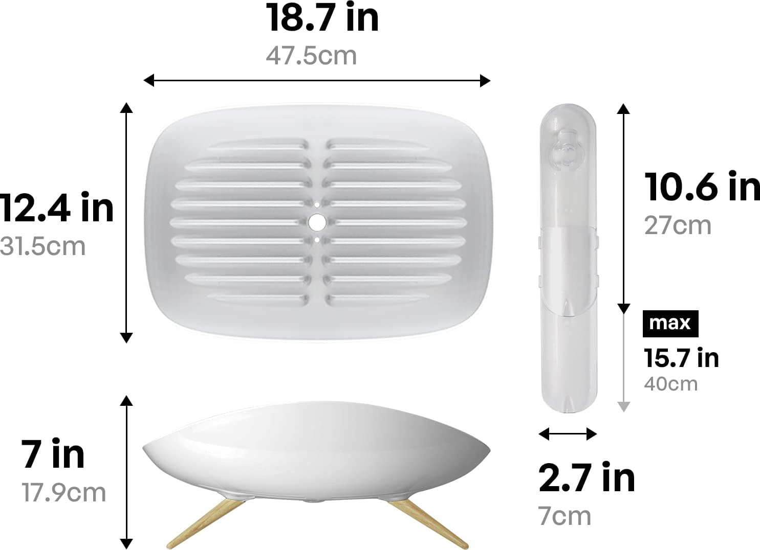 Premium Self-Draining Dish Drainer | Minimalist Anti-Rust Rack 🍽️