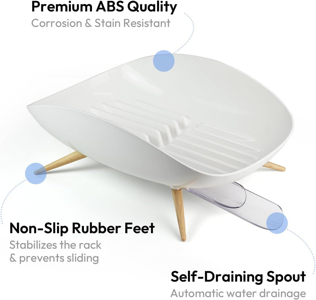 Premium Self-Draining Dish Drainer | Minimalist Anti-Rust Rack 🍽️