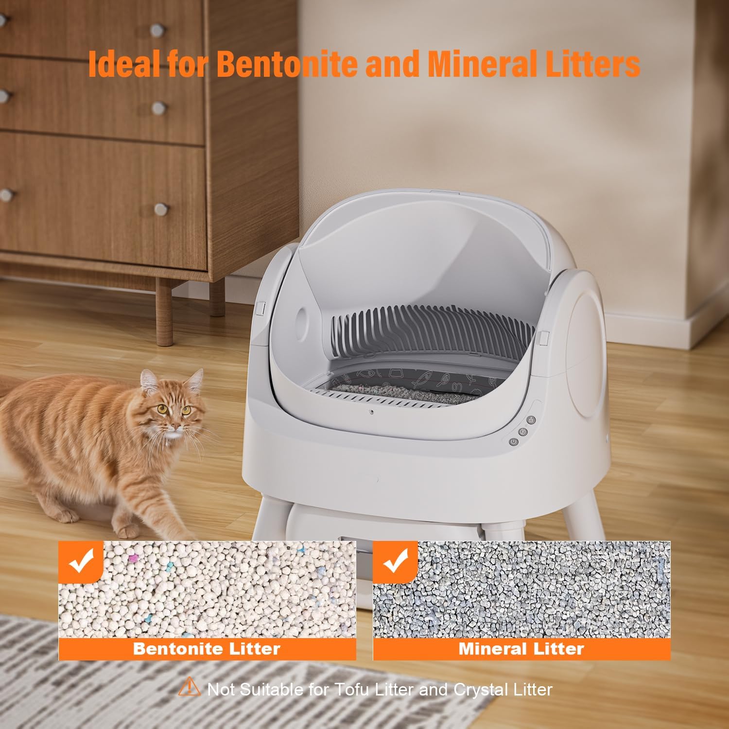 🎉Grand Opening – 50% Off!⏰️ Autoscooper 11 Open-Top Self Cleaning Cat Litter Box, Automatic Cat Litter Box for Multiple Cats with Trash Bags and Litter Mat Included