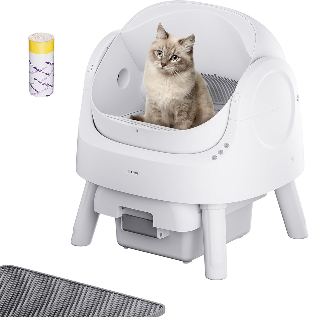 🎉Grand Opening – 50% Off!⏰️ Autoscooper 11 Open-Top Self Cleaning Cat Litter Box, Automatic Cat Litter Box for Multiple Cats with Trash Bags and Litter Mat Included