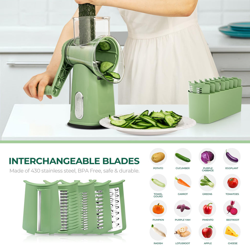 5-in-1 Rotary Drum Grater | Cheese & Vegetable Slicer 🥗