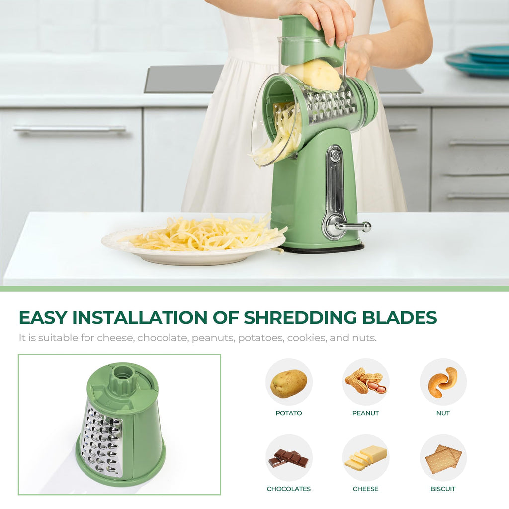 5-in-1 Rotary Drum Grater | Cheese & Vegetable Slicer 🥗