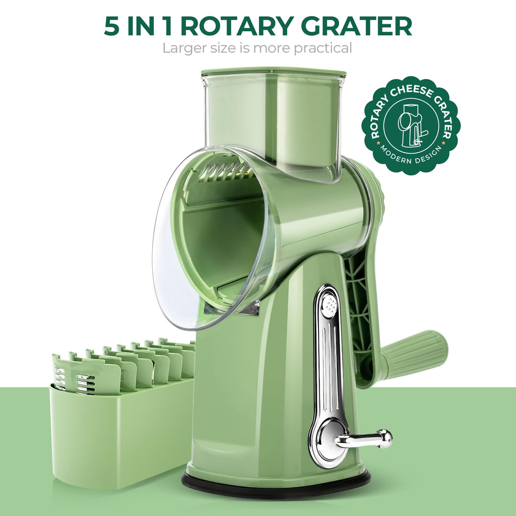 5-in-1 Rotary Drum Grater | Cheese & Vegetable Slicer 🥗